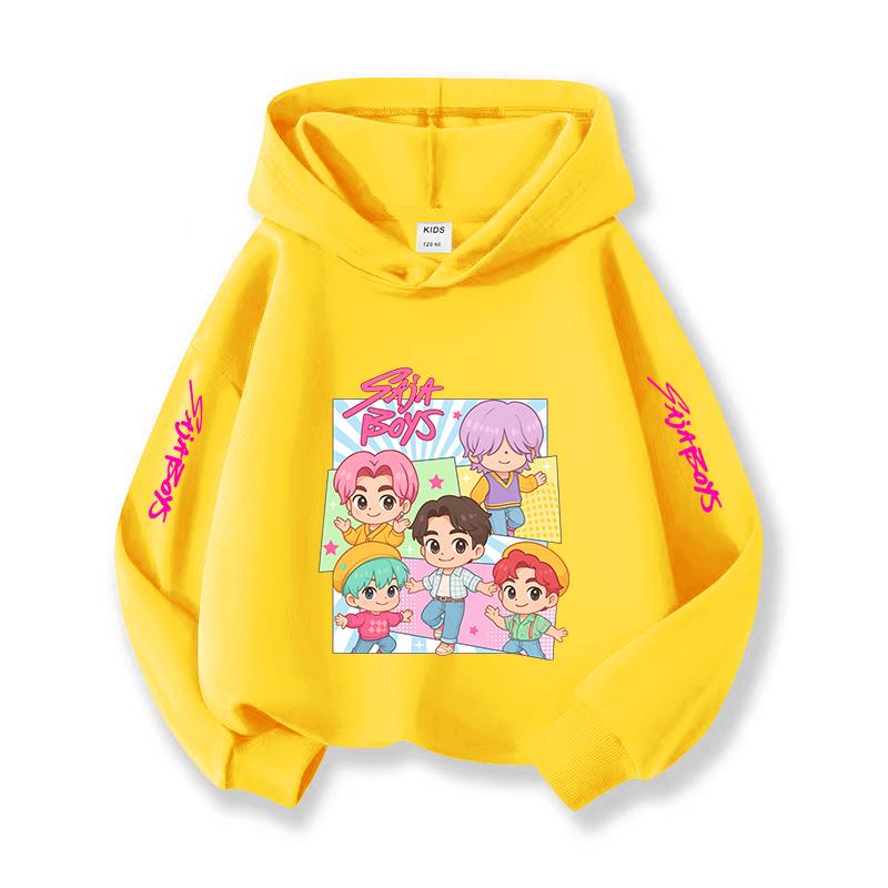 K-pop Хэллоуин Детская толстовка с капюшоном Рождественская повседневная одежда Корейский стиль Уютный топ для детей Девочек Мальчиков Праздничный подарок