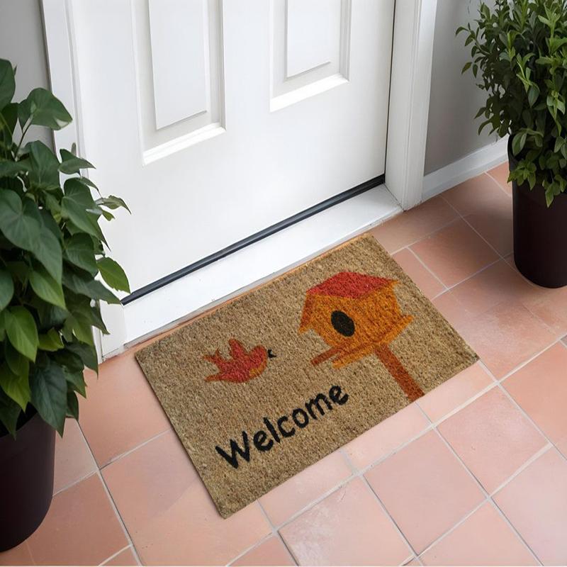 Винтажный коврик для двери с цветочным узором и надписью Welcome, противоскользящий коврик для прихожей, домашний декор для любителей природы
