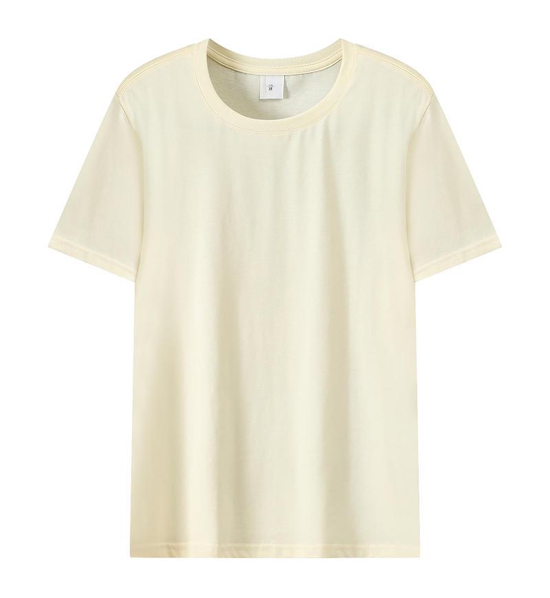 Футболка унисекс 190G Loose Ice Silk Cotton с коротким рукавом - однотонная, мягкий базовый топ