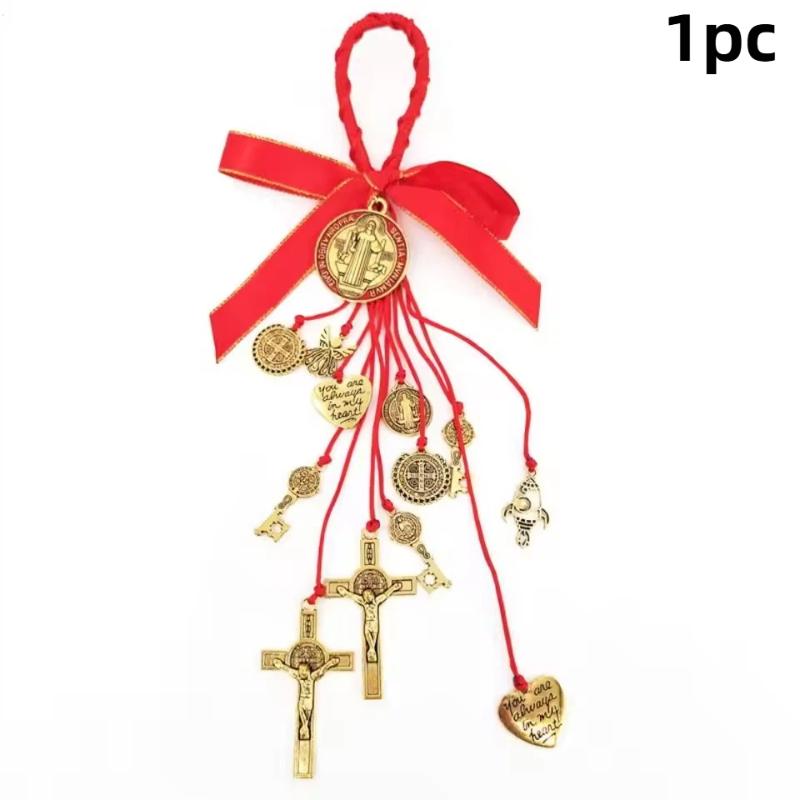 1 шт./2 шт. Винтажный кулон-медальон Святого Бенедикта Молитва Сплав Подвесные украшения Благословение Сан-Бенито Медаль Крест