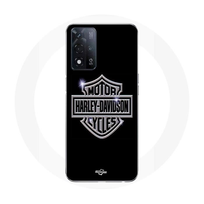 Coque - MANIACASE - Oppo A93s 5G - Harley Davidson - Silicone - Souple - Noir/Gris