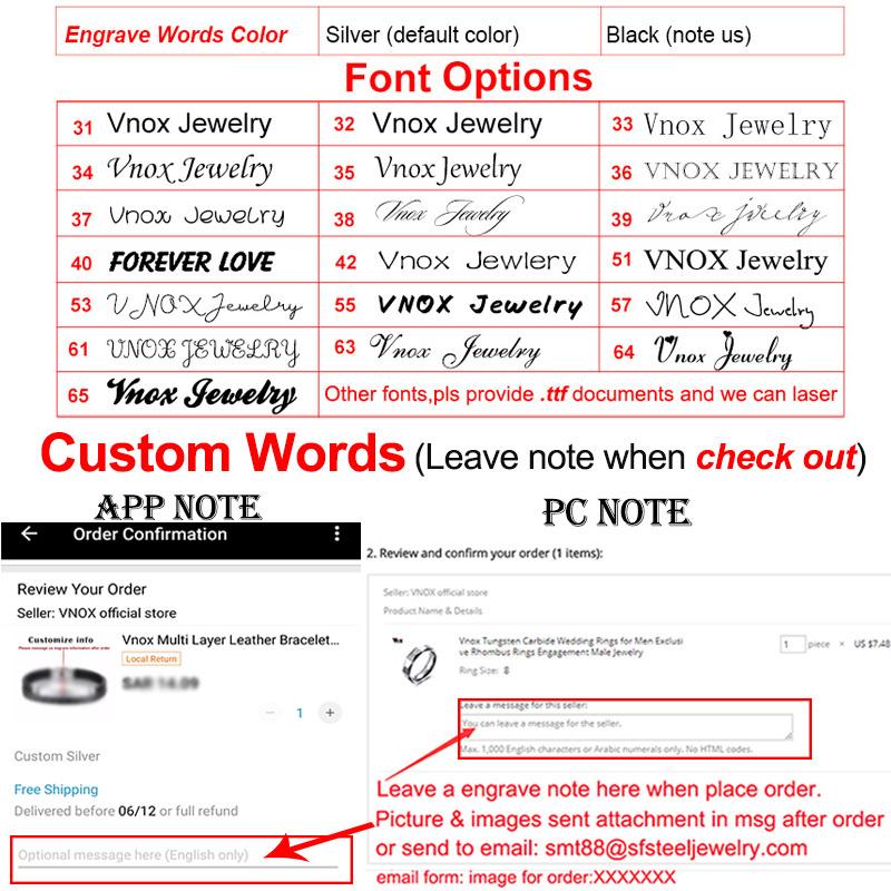 Мужской кожаный браслет Vnox по индивидуальному заказу, черный кожаный браслет с бусинами, браслеты с персонализированным логотипом для женщин, подарок для