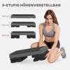 Adjustable Fitness Stepper, with Non-Slip Surface, for Home, Gym, Office Workout, Grey