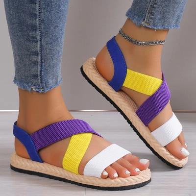 Модная женская обувь 2025 Горячая распродажа Сандалии женские летние с открытым носком Новая цветовая гамма Большой размер Легкие лаконичные сандалии на плоской подошве