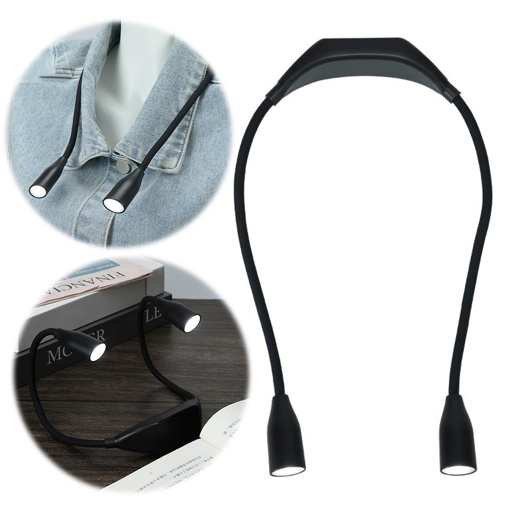 Светодиодный налобный светильник для чтения с гибкими дужками, лампа для чтения, регулируемая яркость, светодиодный ночник, фонарик для чтения, рукоделия, вязания