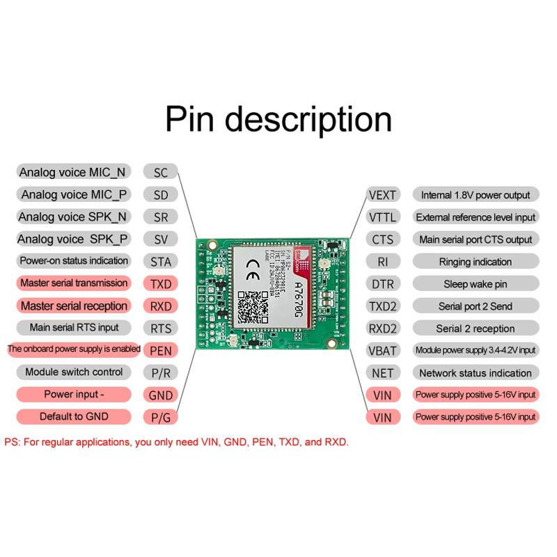 A7670G Global Communication Module CAT1 Core Board 4G Full Network Communication Development Board SIMCOM Module