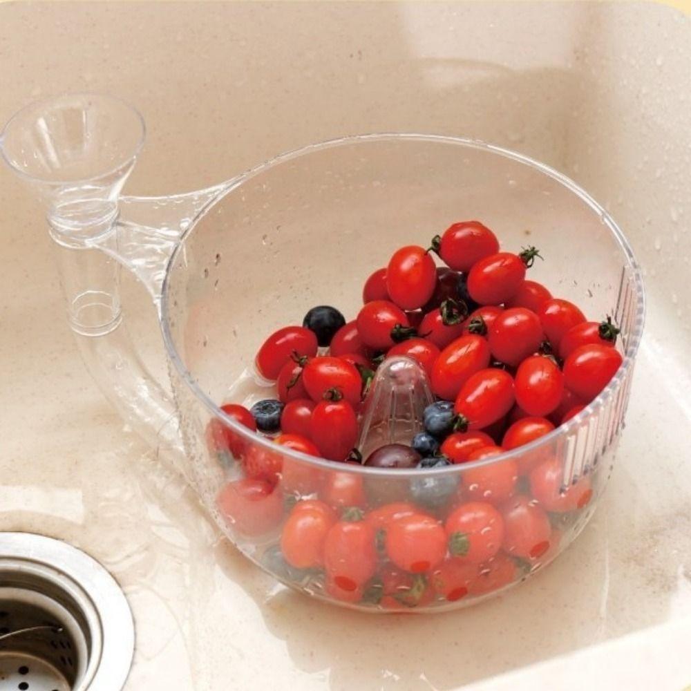 Transparent Automatic Washer Bowl Fast Draining Fruit Wash Basket Berries Washer  Picnics