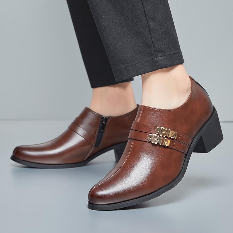 Oxford Dress Fashion Man Business Shoes Wedding Man High Heels Shoes Designer Formal Leather Shoes Luxury Party Prom Formal Shoe