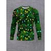 2026 Men's Women's Casual Sport Long Sleeve Christmas Cartoon Santa Claus Shirt Long Sleeve T-shirt Holiday Gift