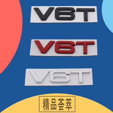 3D V8T V6T V6 V8 T car Hood Fender trunk Rear Bonnet Nameplate Decal Emblem Badge Sticker for A1 A3 A5 A6 A4 A7 Q3 Q5 Q7
