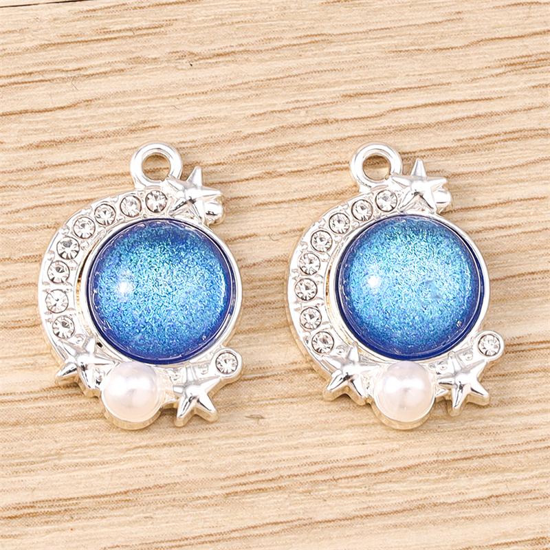 5 шт. 14x20 мм Элегантные красочные хрустальные подвески-шармы в виде луны для изготовления ювелирных изделий, подвески для серег-капель, ожерелий, браслетов, DIY поделки, подарки