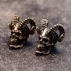 Goat Horn Skull Head Brass Knife Beads DIY Keychain Accessories Woven Lanyard Pendants Jewelry Punk Bracelets Charms