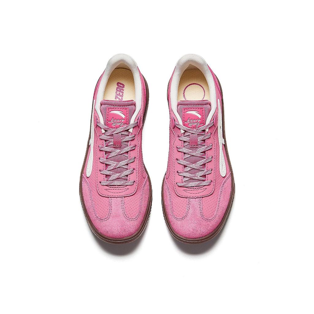 Anta Women Retro Skateboard Casual Shoes White Pink Grey 922618009-6