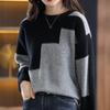 Round Neck Sweater, Long-sleeved Top, Women's Sweater, Korean Version of The Base Color Matching Sweater