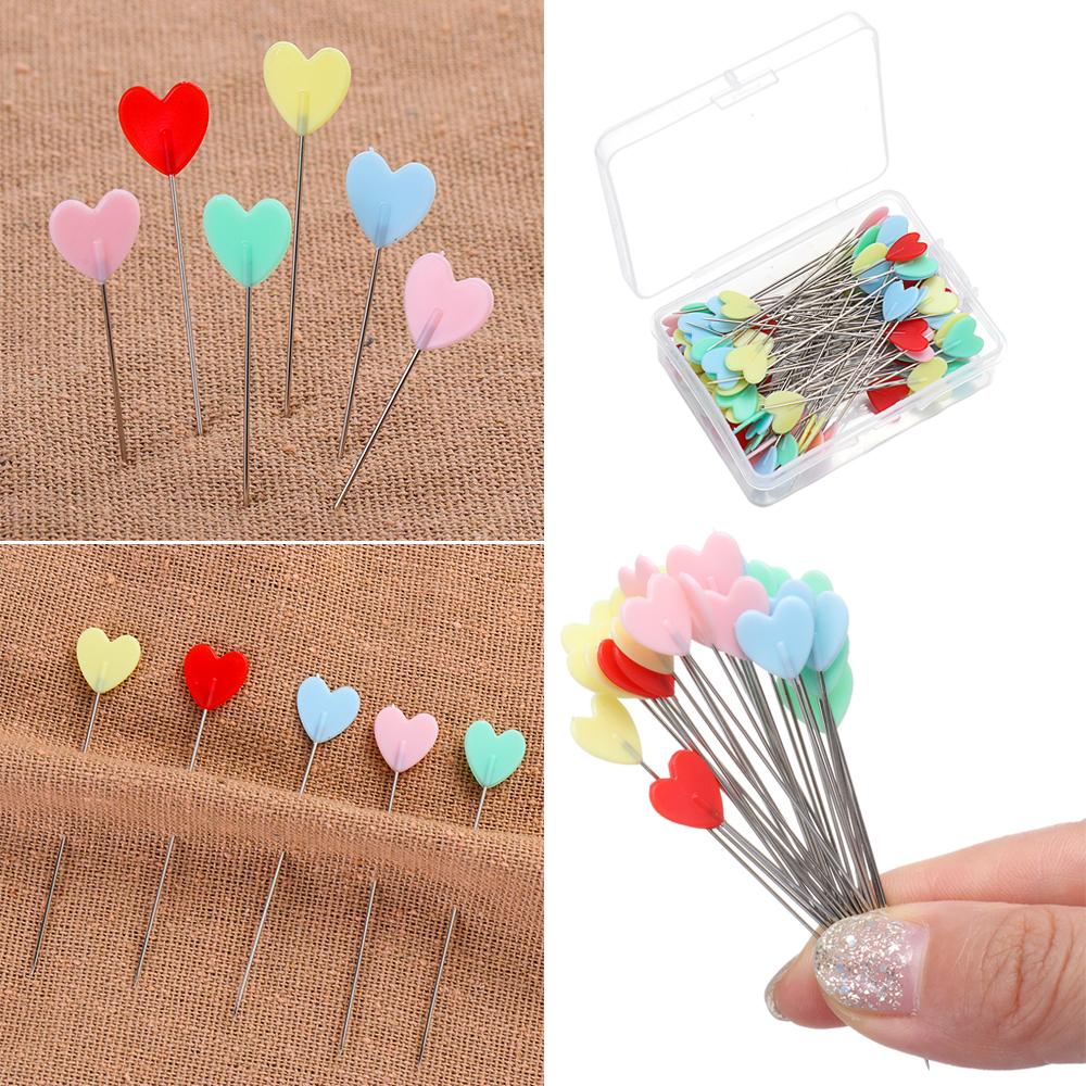 100 ШТ. Полезные мини-иглы Разноцветные швейные булавки Сердечко Лоскутное шитье Квилтинг