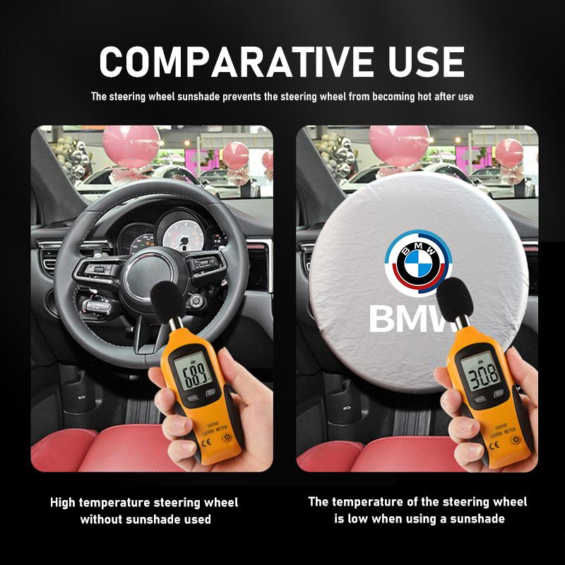 Car Steering Wheel Sun Block Silver Coated Cloth Sun Shade Cover For BMW M E87 E30 E46 E28 E39 F18 F35 G03 F10 E93 F20 r3