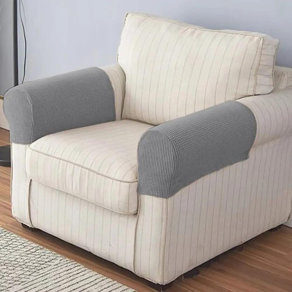 2Pcs Elastic Stretch Jacquard Sofa Arm Covers Dust-Proof Armchair Slipcovers Couch Cover  Sofa