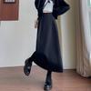 Женская шерстяная юбка, Осень и зима Новая юбка с высокой талией, облегающая бедра, Ретро большого размера Универсальная юбка миди