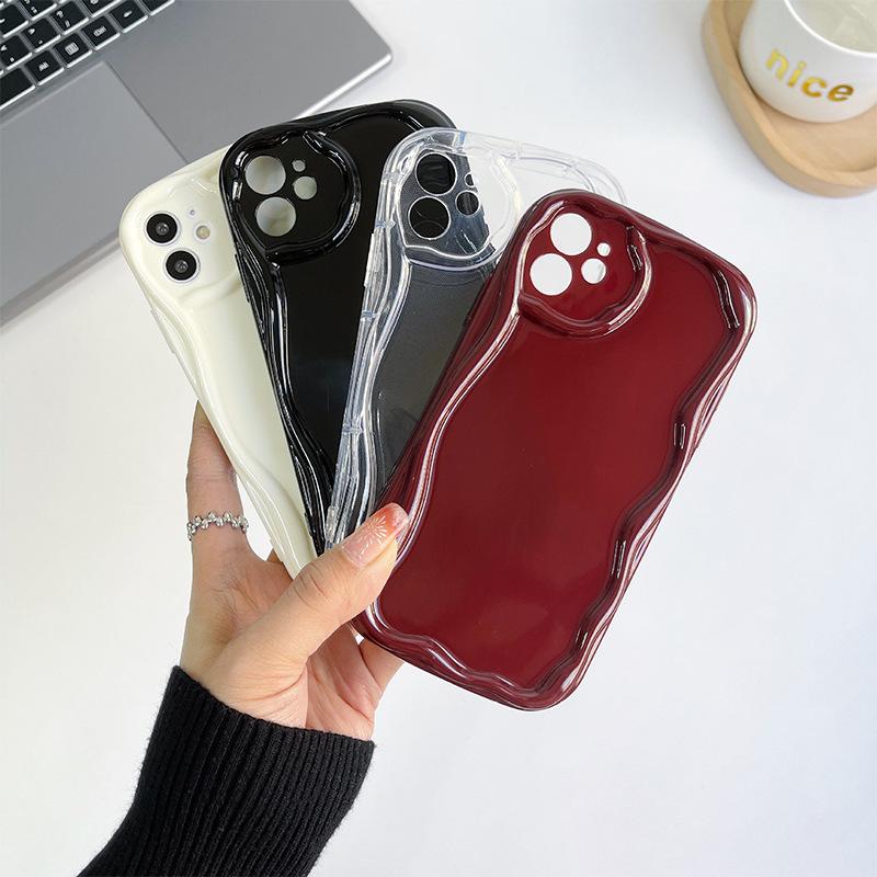 Прозрачный однотонный силиконовый чехол для мобильного телефона для iPhone16Promax Мелкое отверстие Кремовый стиль Apple 17 Противоударный 14 Мягкий