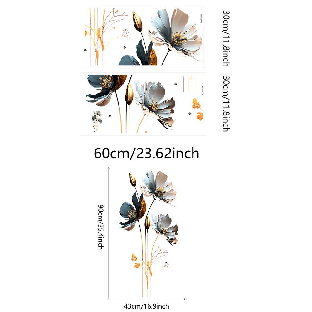 3D Lotus Background Decor Decals PVC Aesthetic Wallpaper Flower Wall Stickers  Living Room