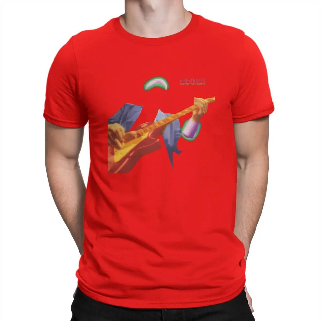Funny Money For Nothing Music T-Shirts Men O Neck 100% Cotton T Shirts Dire Straits Band Short Sleeve Tees Clothes
