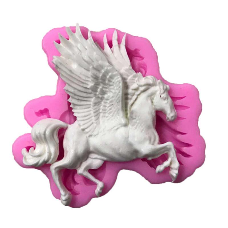 3D Horse Silicone Mold Unicorn Cake Decor Fondant Cookies Moulds Baking Tools
