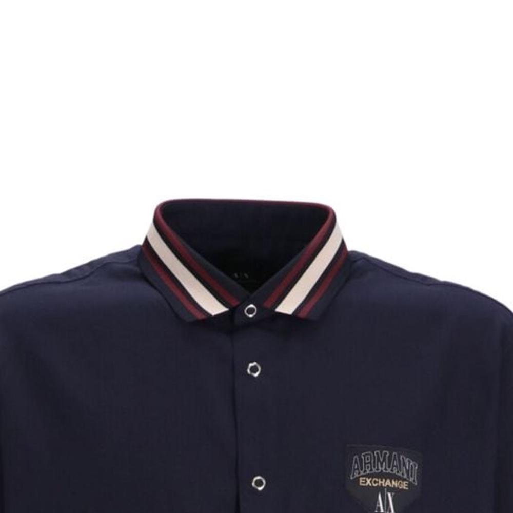 ARMANI EXCHANGE Logo-patch Cotton-blend Shirt 6RZC22-ZNXWZ-1510
