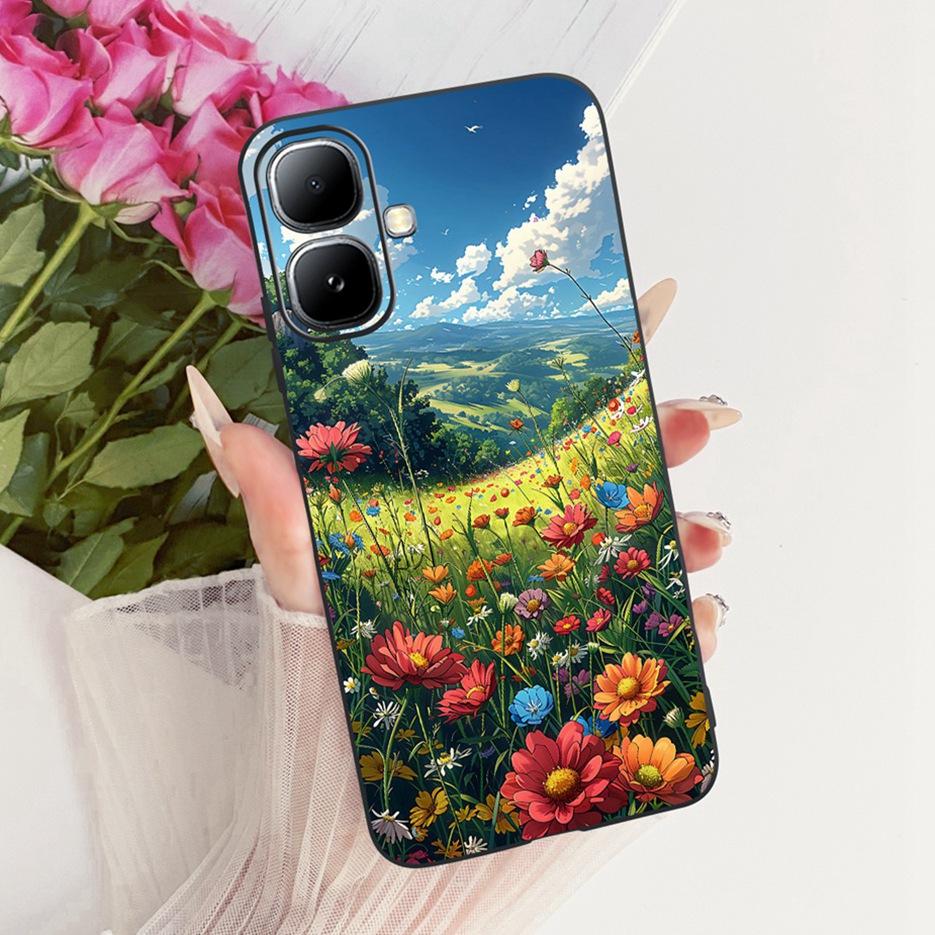For Infinix Smart 20 Case X6840 X6840B Luxury Bow Flowers Painted Cover Soft Silicone Case For Infinix Smart 20 Smart20 4G Shell