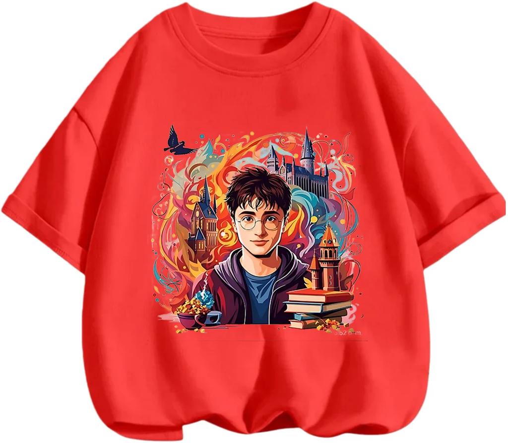 Breathable Summer Harry Potter T Shirt Street Fashion Casual Short Sleeve Outfit Boys Girls