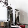 Modern Model House Stainless Steel Flower Arrangement Ornaments Abstract Art Dislocation Large Diameter Oblique Mouth Vase Soft Decorations