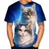 Fashionable Cute New Cat Pictures For Men's and Women'sT-Shirts Trend Digital Printing Casual Round Neck Short Sleeved