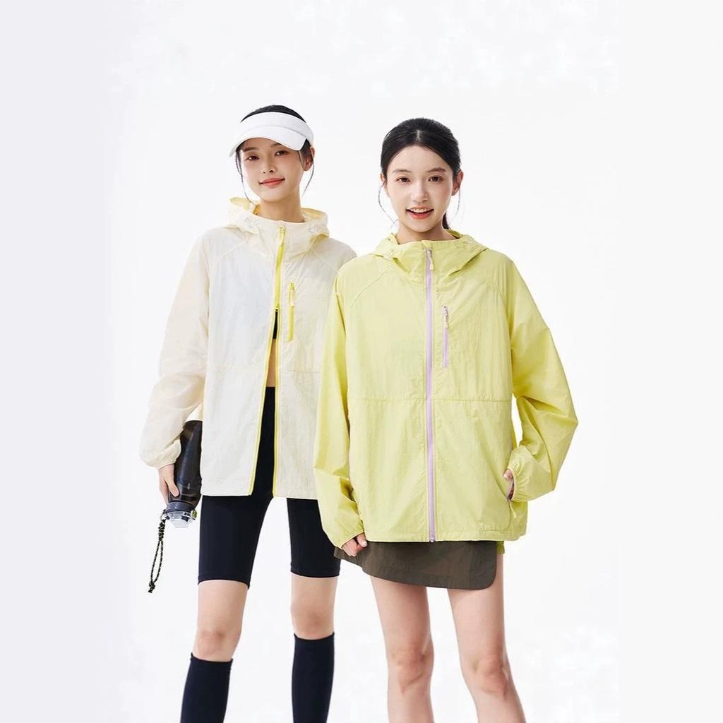 Summer sunscreen clothing Lightweight casual color contrast outdoor long-sleeved thin cool breathable cycling hooded sunscreen clothing