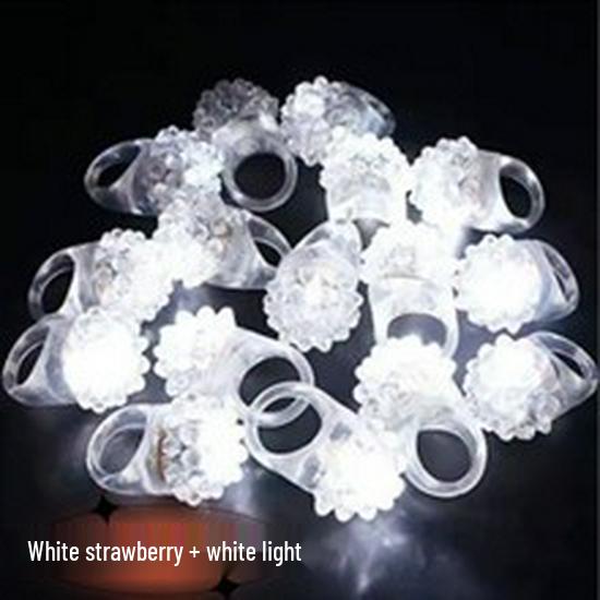 Glow Strawberry Ring LED Light Flashing Soft Rubber Toy