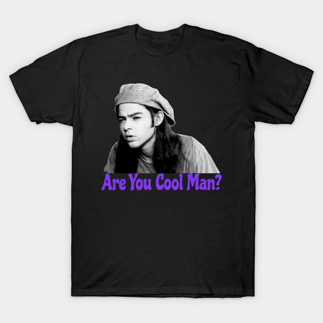 Men Black Print T-shirt Are You Cool Man Dazed And Confused Cult Movie Quote No-Cut Heat Transfer Print Cotton Tshirt