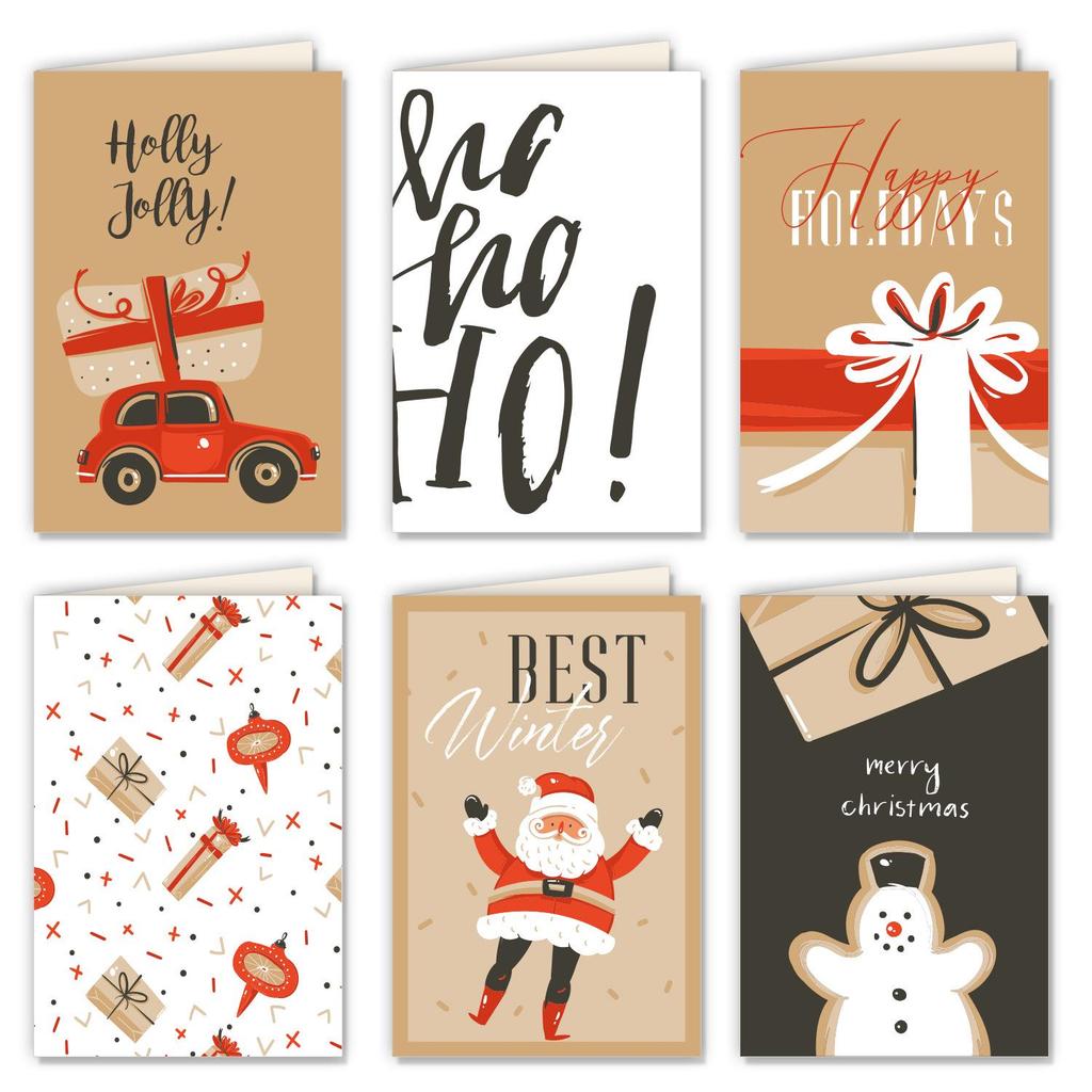 24PCS Christmas & Thanksgiving Greeting Card Set - Festive Holiday Designs for Gifts