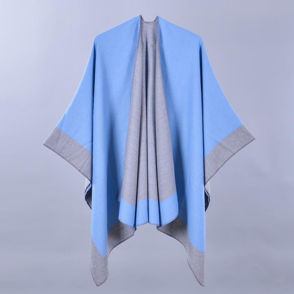 Women's Versatile Solid Color Spring Scarf Shawl - Imitation Cashmere Poncho for All Seasons