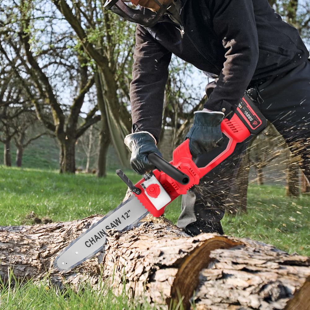 ONEVAN 12-дюймовая бесщеточная электрическая цепная пила аккумуляторная 6600 Вт аккумуляторная пила садовые электроинструменты для Makita 18 В аккумулятор