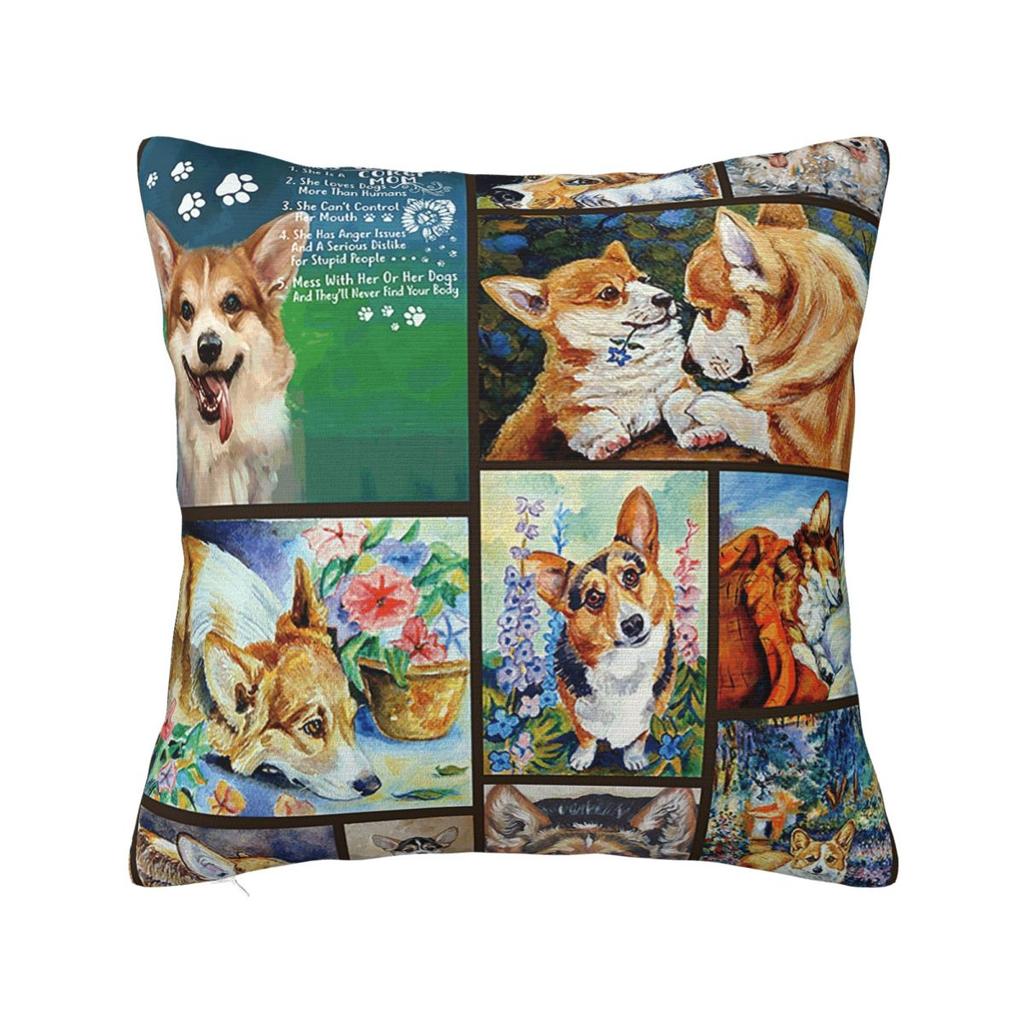 Sighthound Pet Dachshund Animal Hip Hop Cute Square Pillow Cases Dog Lover Cushion Cover Vintage Decorative Pillowcase for Home