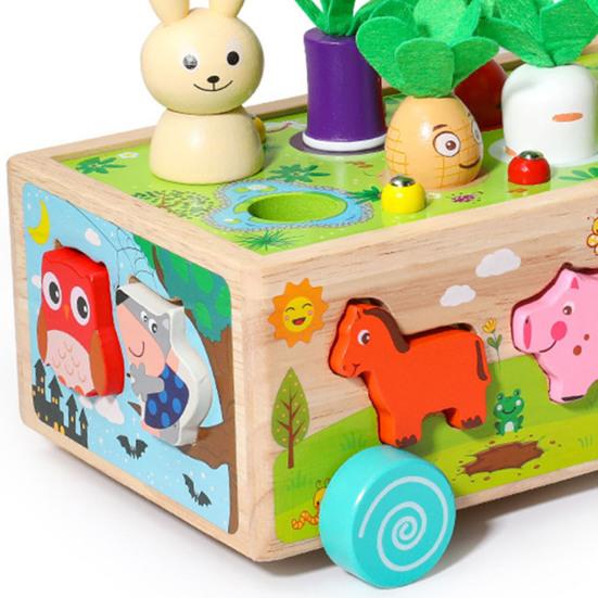 1 комплект, набор игрушек для автомобиля в форме фермы, деревянные многофункциональные блоки для познания животных, подходящие друг к другу блоки для малышей