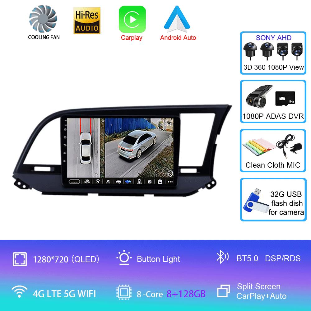 For Hyundai Elantra 6 2015 2016 2017 2018 Car Radio Android 14 Carplay GPS Navigaion Multimidia Video Player Stereo Head Unit 4G