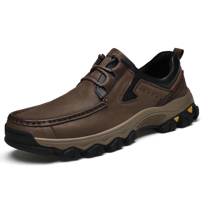 Лидер продаж мужская кожаная походная обувь Европа Америка износостойкая подошва рабочая обувь мужская высококачественная повседневная обувь