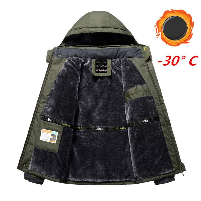 Men's Autumn and Winter Outdoor Mountaineering Suits Work Clothes Suits Oversized Cotton Suits Thermal Jackets + Thermal Trousers 2-piece Set