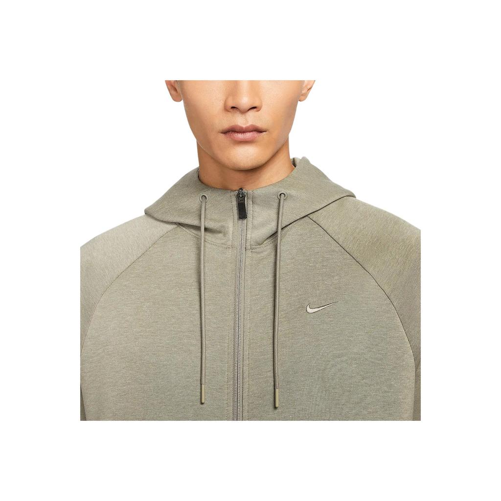 Nike Однотонный кардиган на молнии с капюшоном, куртка с длинными рукавами, сшитый винтажный свитшот, мужские куртки, светло-армейский-зеленый FZ0968320