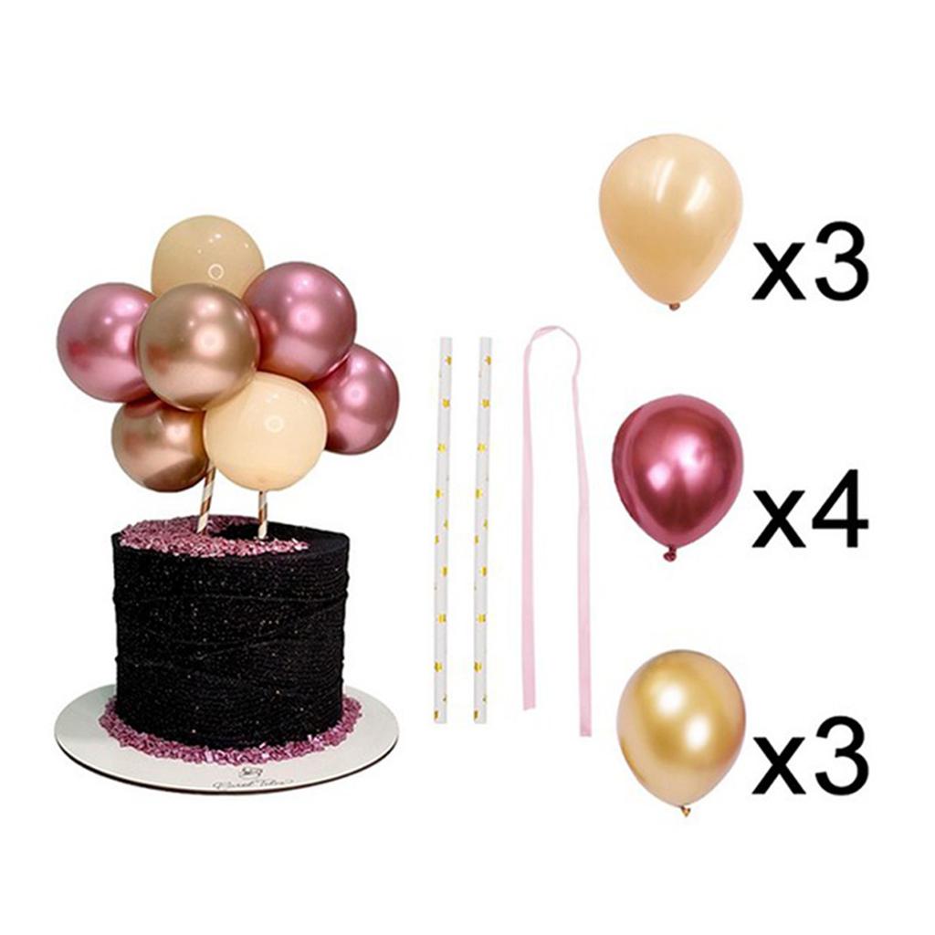 10pcs Latex  Cake Topper Metal Sequins Colorful Cake Decoration Birthday Wedding Party Decor Baby Shower Baking Supplies