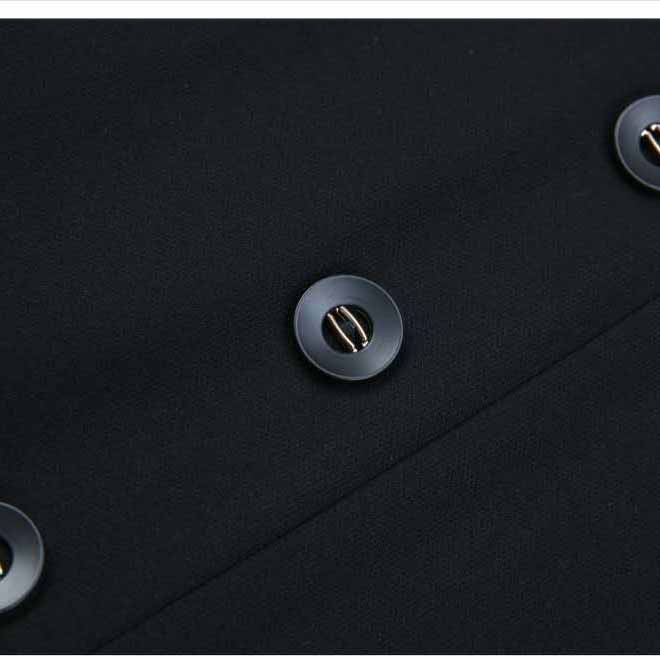 Черная юбка «рыбий хвост» Твидовая юбка «рыбий хвост» Набедренная сумка с разрезом Осень-зима Тонкая черная юбка средней длины с высокой талией