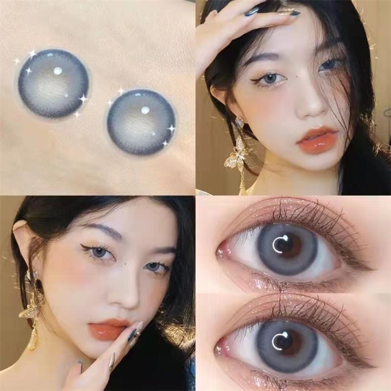 Цветные контактные линзы Mill Creek, 1 пара/2 шт., серые, натуральные, ежедневные, круглые, мягкие линзы 0 класса, цветные косметические контактные линзы для ежегодного использования