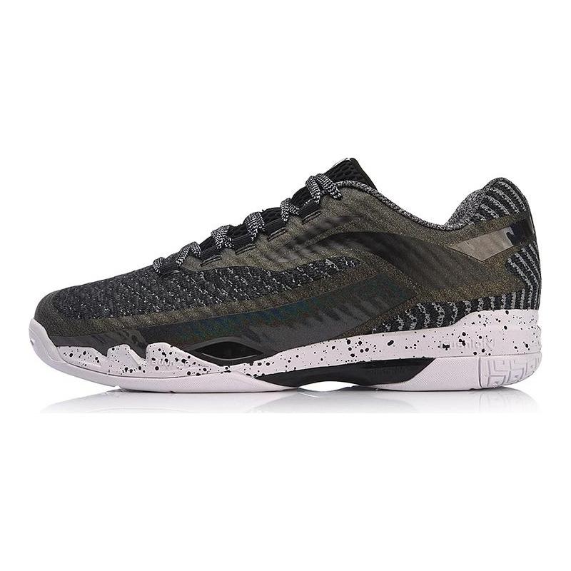 Li Ning Авангардная Амортизация Отскок Низкие Беговые Кроссовки Унисекс Черно-Зеленые AYAN011-2