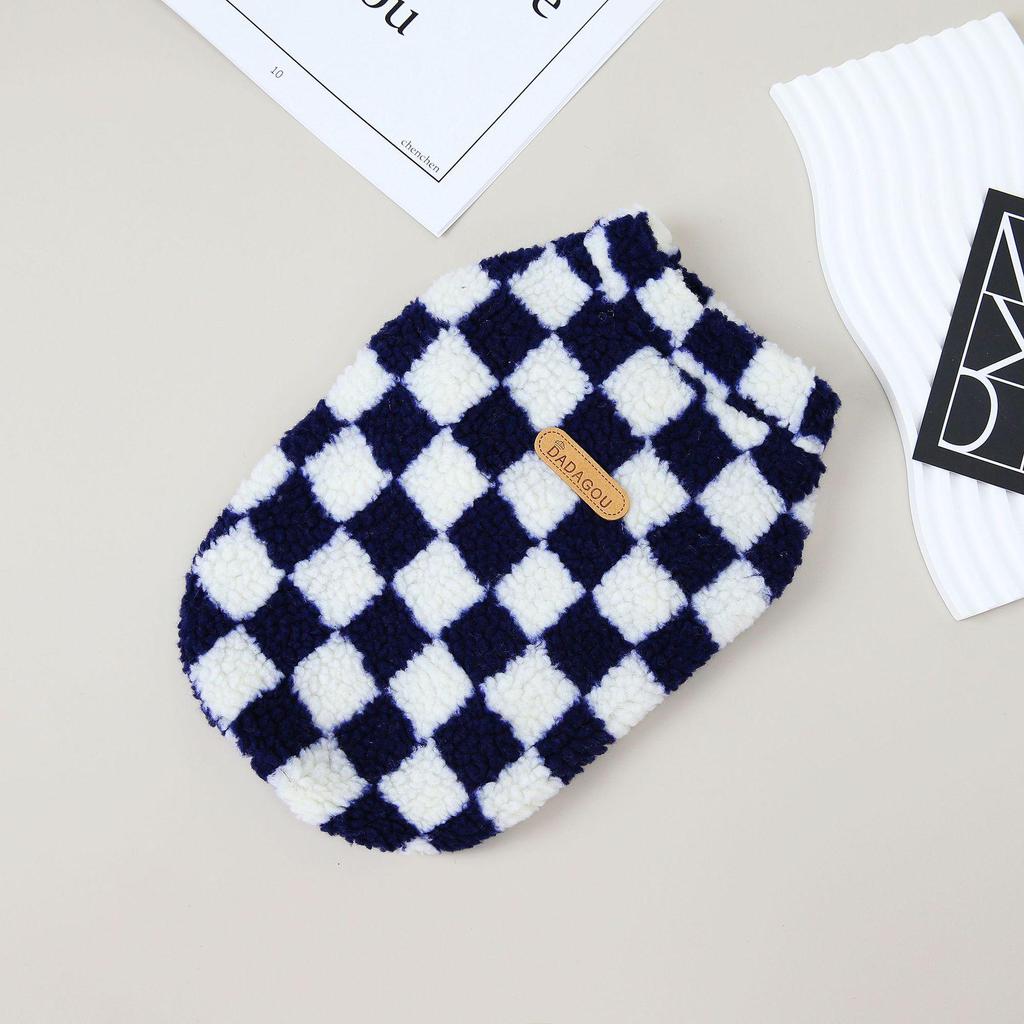 Флисовая одежда для собак из клетчатой ткани на осень/зиму — подходит для пород бишон и тедди