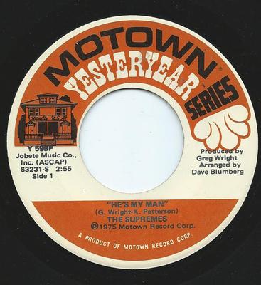 7-дюймовая пластинка SUPREMES - Он мой мужчина / Куда мне идти от него Y598F Motown 1976 США Соул/Фанк Б/У