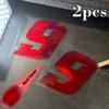 2 шт. Красный лазер Мотоцикл Номер 0-9 Наклейки Водонепроницаемые для обтекателя мотоцикла Шлем Кузов автомобиля Скутеры Универсальные виниловые наклейки
